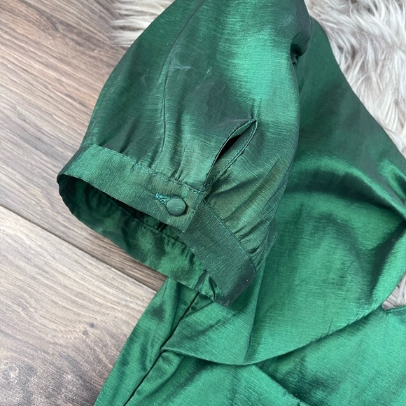 Lulus Emeral Green Puff Sleeve Top (Petite) - Picture 6 of 8